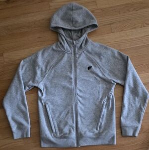 Fabletics Women's XS Gray Oversized Go To Logo Full-Zip Hoodie Sweatshirt